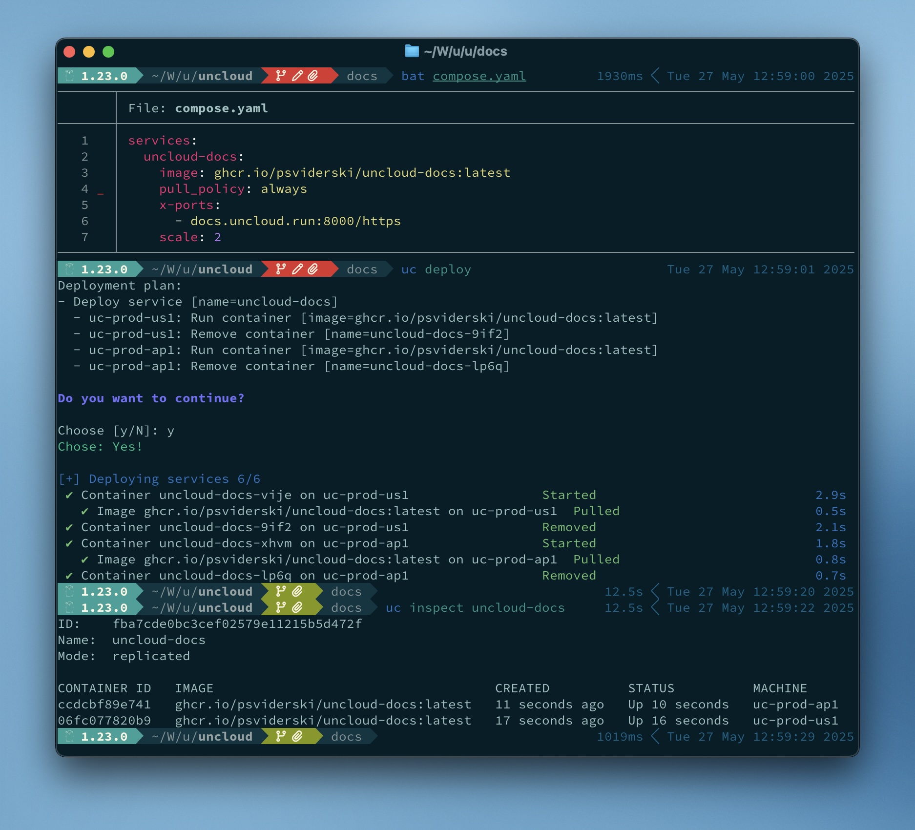 Uncloud compose deployment demo